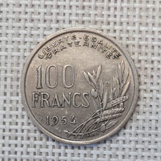 France 100 Francs 1954 "B" KM-919 VF
