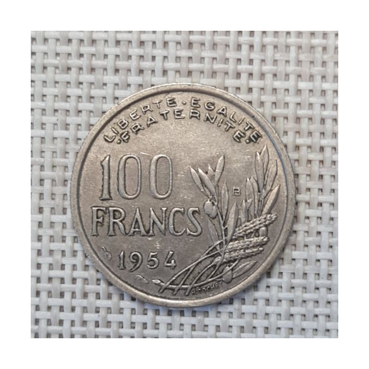 France 100 Francs 1954 "B" KM-919 VF
