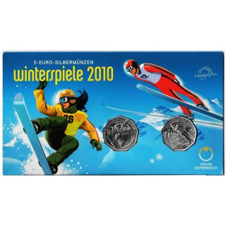Austria 2 x 5 Euro 2010 "Olympic Games" KM-3192 - 3193 BU (Blister)