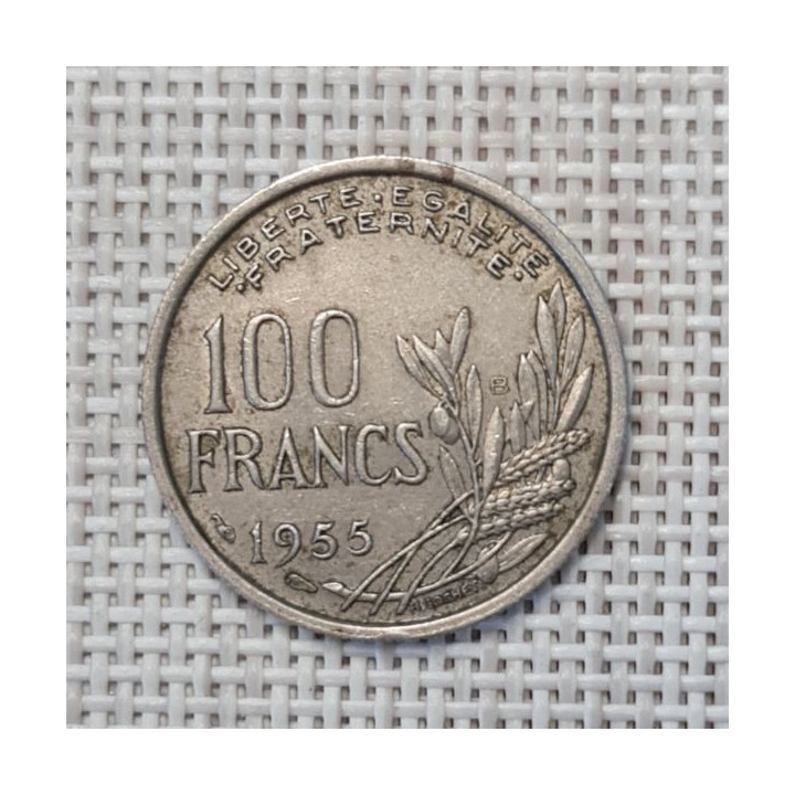 France 100 Francs 1955 "B" KM-919 VF