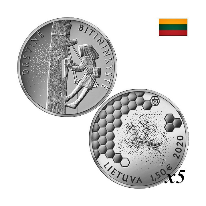 Lithuania 1,50 Euro 2020 "Tree Beekeeping" KM-255 Bag