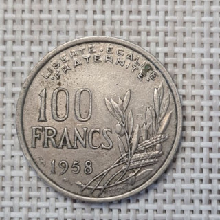 France 100 Francs 1958 "B" KM-919 VF