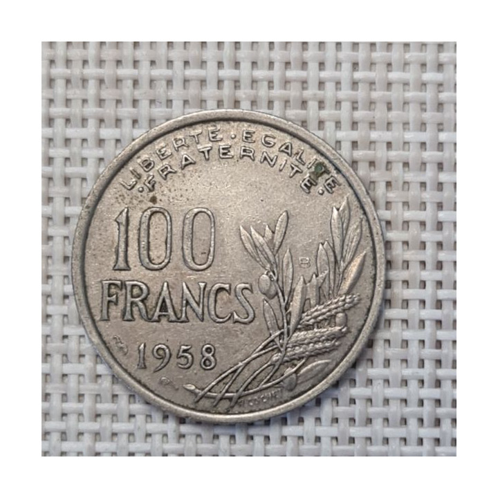 France 100 Francs 1958 "B" KM-919 VF