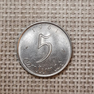 France 5 Centimes 1961 KM-927 VF