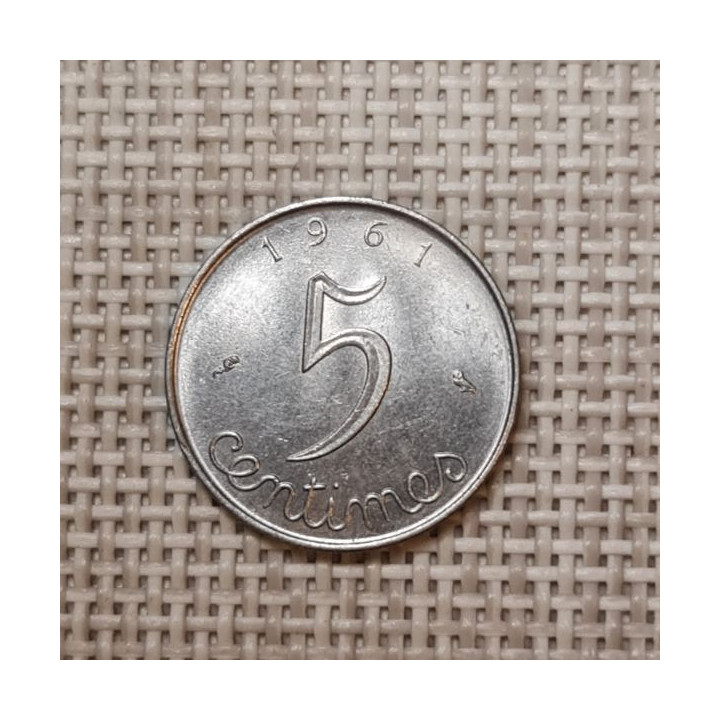 France 5 Centimes 1961 KM-927 VF