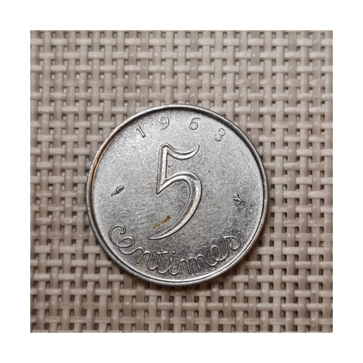 France 5 Centimes 1963 KM-927 VF