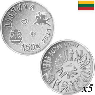 Lithuania 1,50 Euro 2021 "Sea Festival" KM-264 Bag