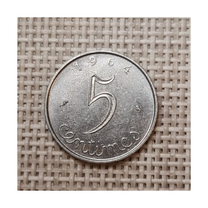 France 5 Centimes 1964 KM-927 VF