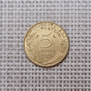 France 5 Centimes 1966 KM-933 VF