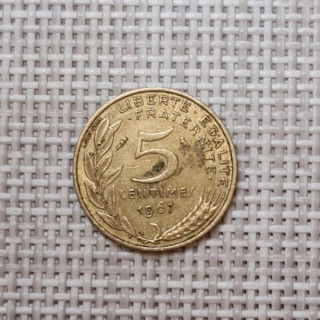 France 5 Centimes 1967 KM-933 VF