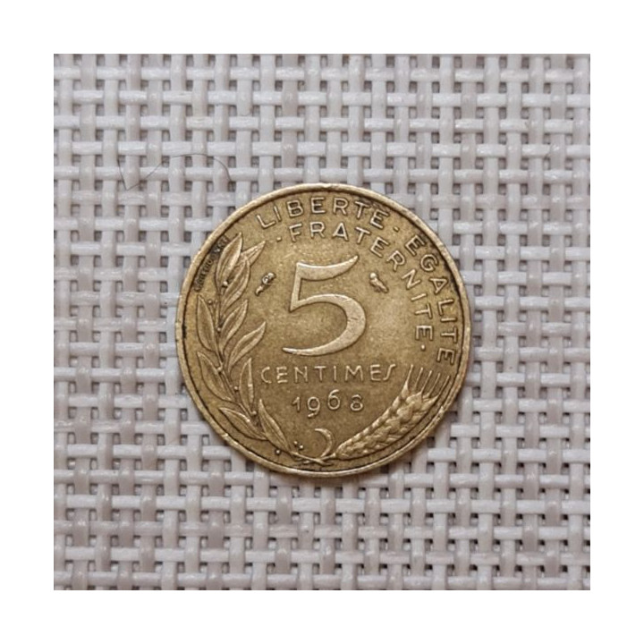 France 5 Centimes 1968 KM-933 VF