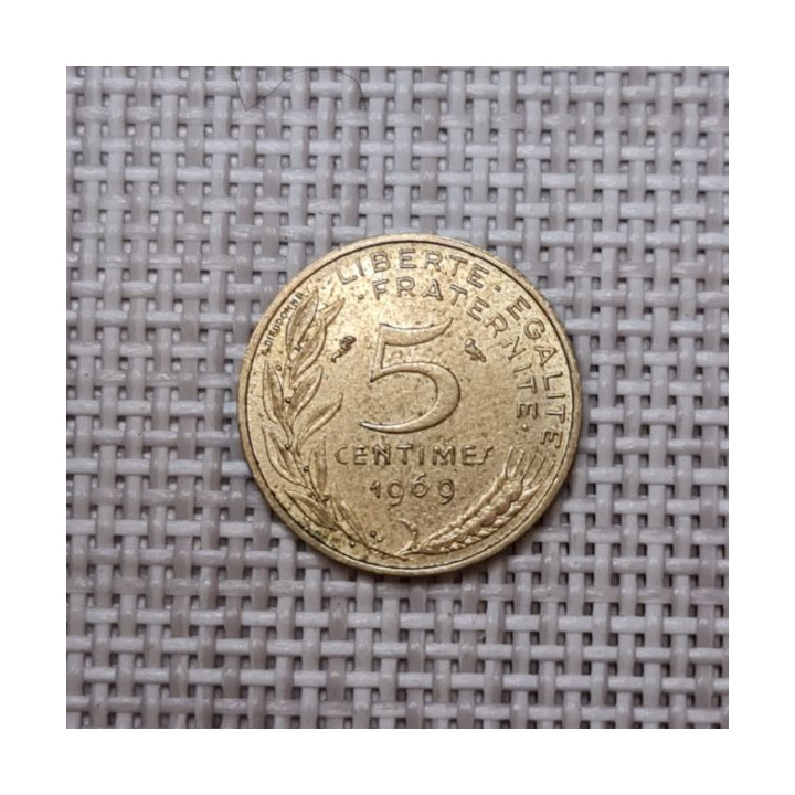 France 5 Centimes 1969 KM-933 VF