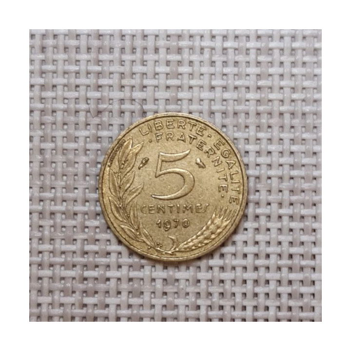 France 5 Centimes 1970 KM-933 VF