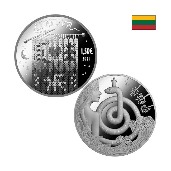 Lithuania 1,50 Euro 2021 "Queen of Serpents" KM-263 UNC