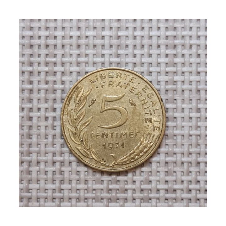 France 5 Centimes 1971 KM-933 VF