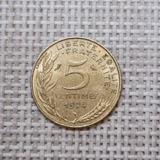 France 5 Centimes 1974 KM-933 VF