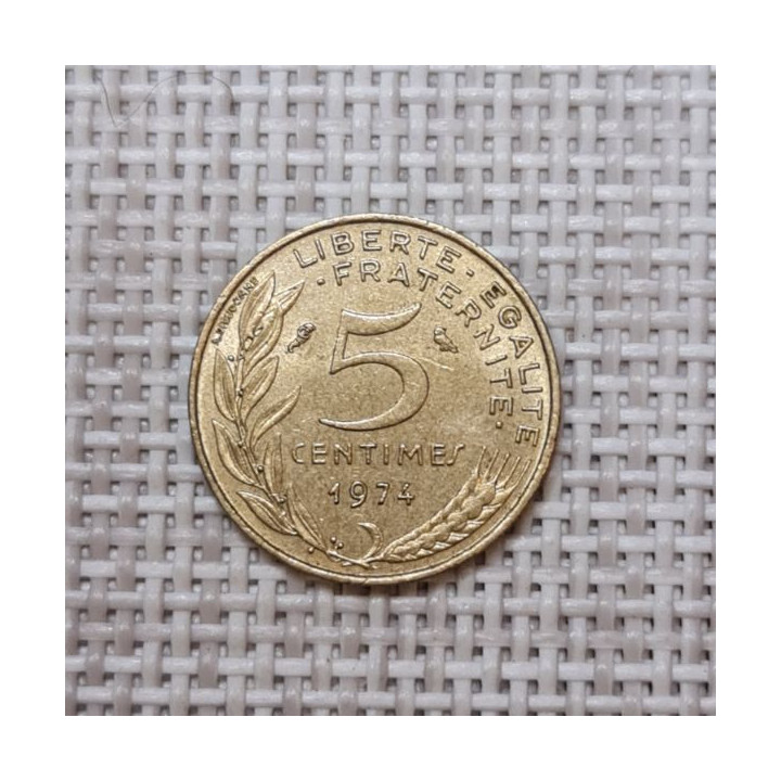 France 5 Centimes 1974 KM-933 VF