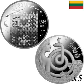 Lithuania 1,50 Euro 2021 "Queen of Serpents" KM-263 Bag