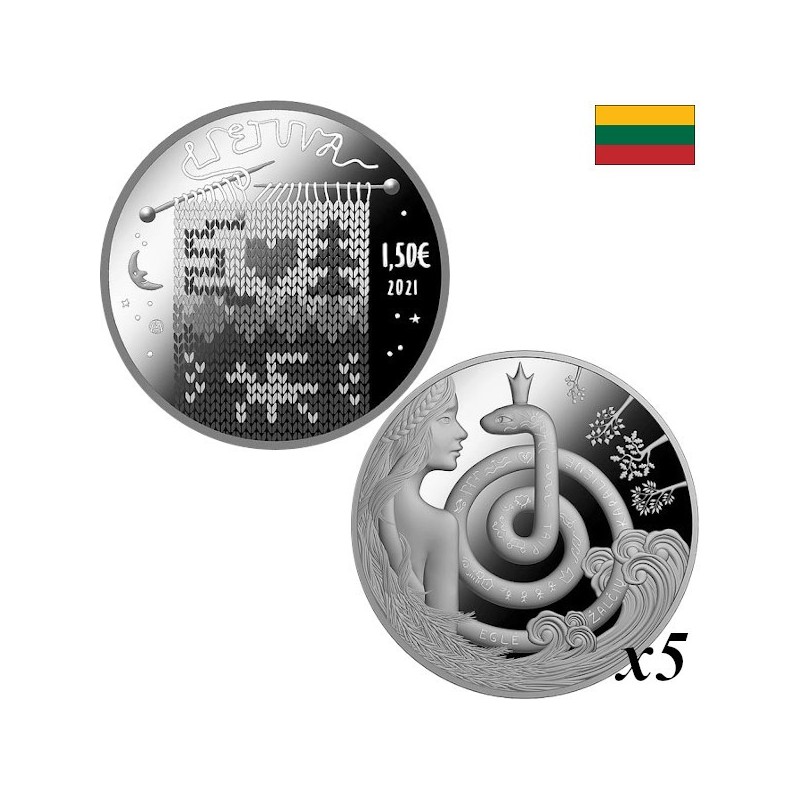 Lithuania 1,50 Euro 2021 "Queen of Serpents" KM-263 Bag