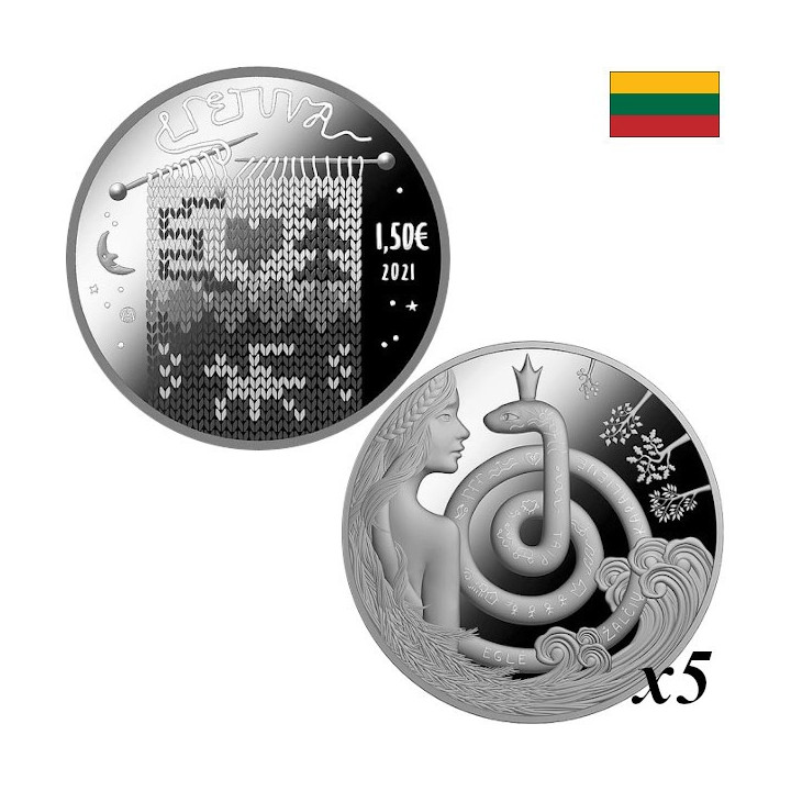 Lithuania 1,50 Euro 2021 "Queen of Serpents" KM-263 Bag