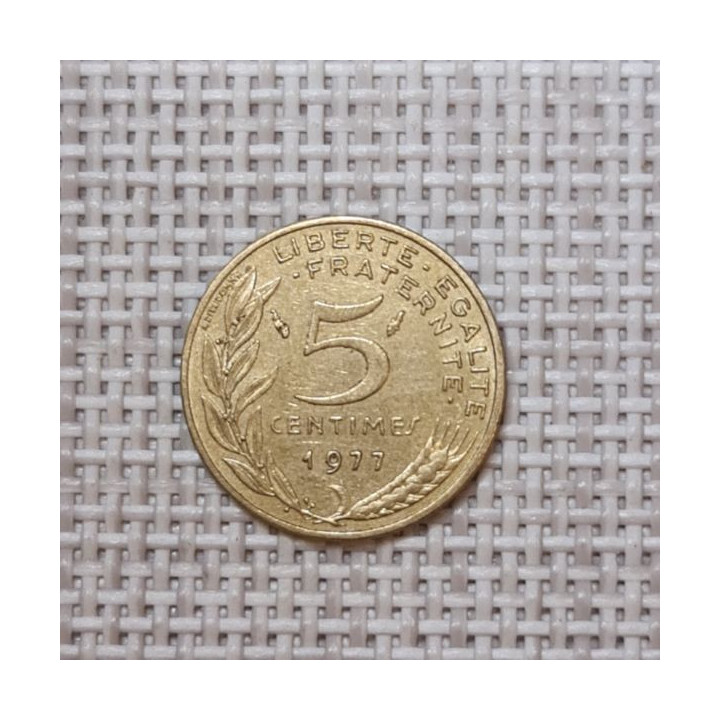 France 5 Centimes 1977 KM-933 VF