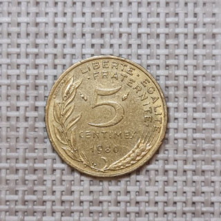 France 5 Centimes 1980 KM-933 VF
