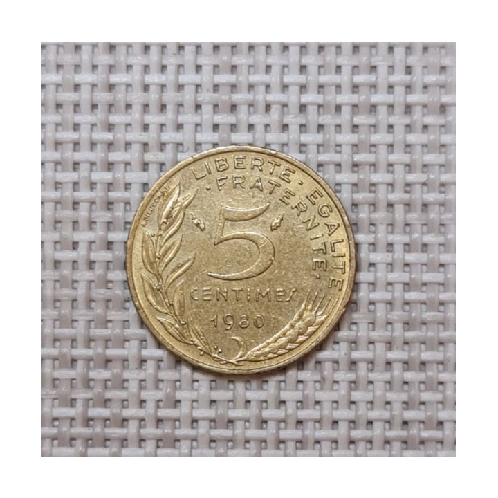 France 5 Centimes 1980 KM-933 VF