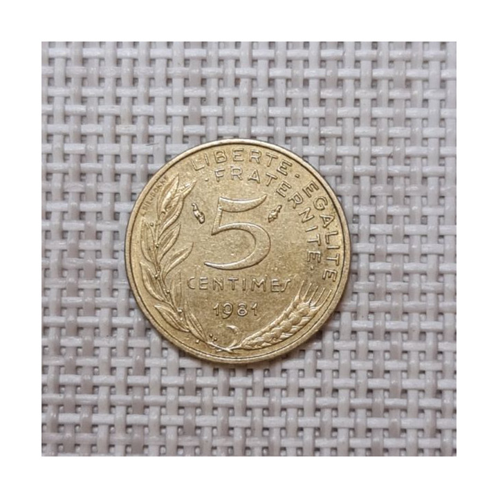 France 5 Centimes 1981 KM-933 VF