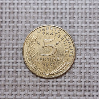 France 5 Centimes 1987 KM-933 VF