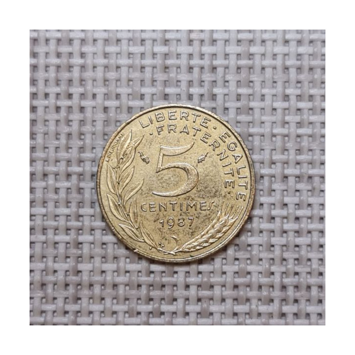 France 5 Centimes 1987 KM-933 VF