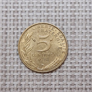 France 5 Centimes 1988 KM-933 VF