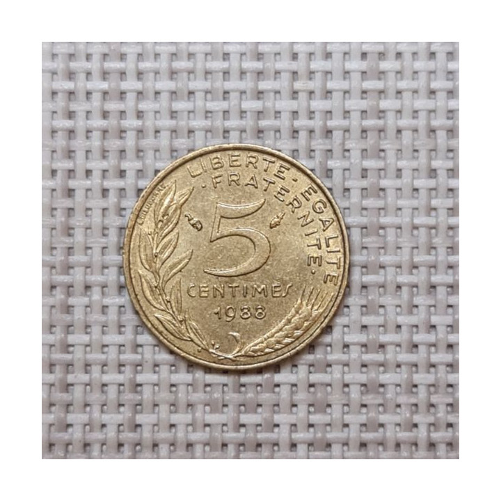France 5 Centimes 1988 KM-933 VF