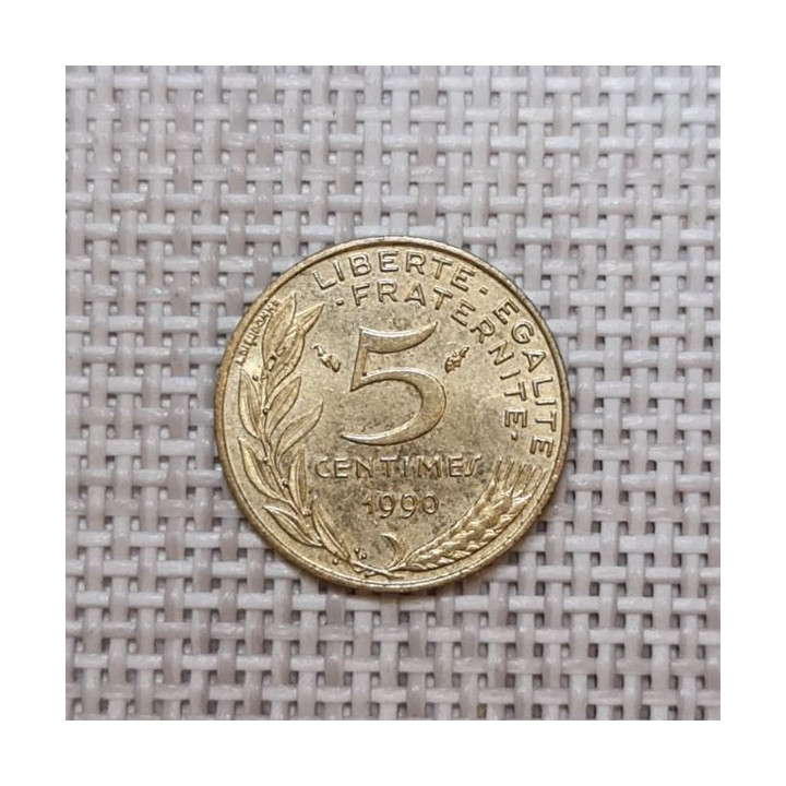 France 5 Centimes 1990 KM-933 VF