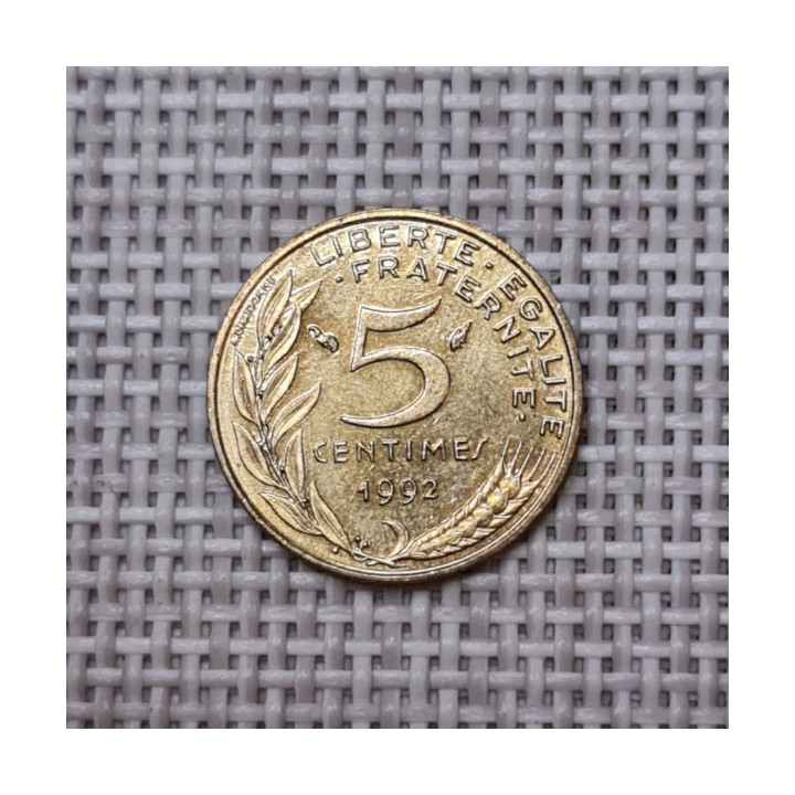 France 5 Centimes 1992 KM-933 VF
