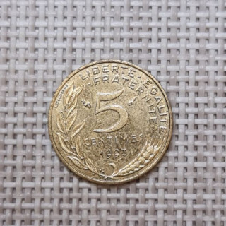 France 5 Centimes 1993 KM-933 VF