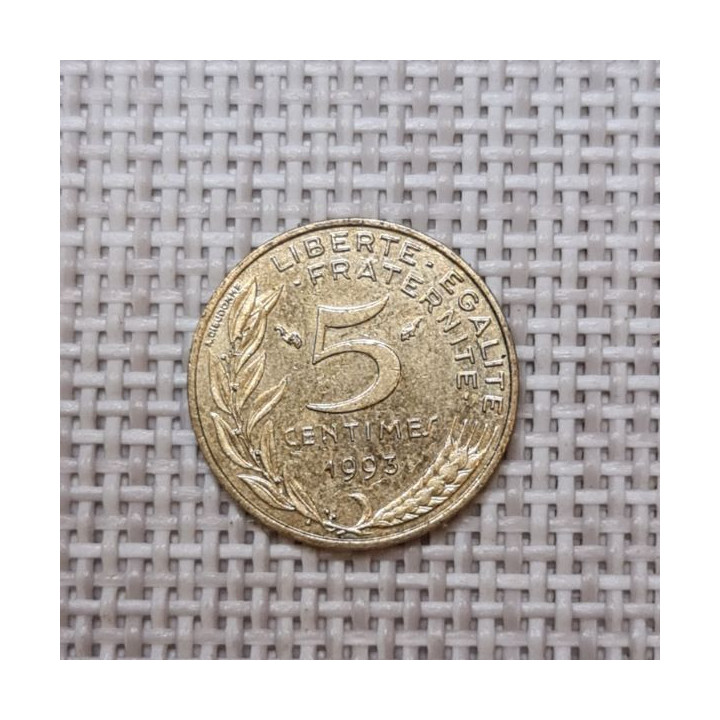 France 5 Centimes 1993 KM-933 VF