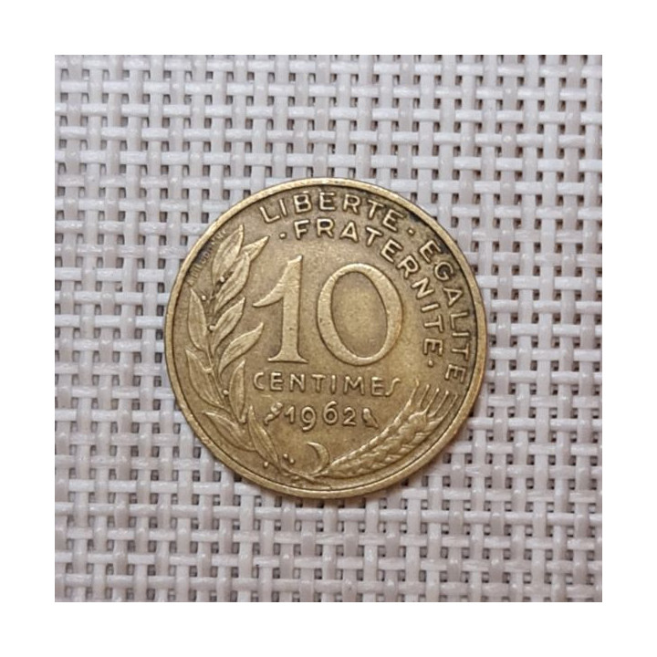 France 10 Centimes 1962 KM-929 VF