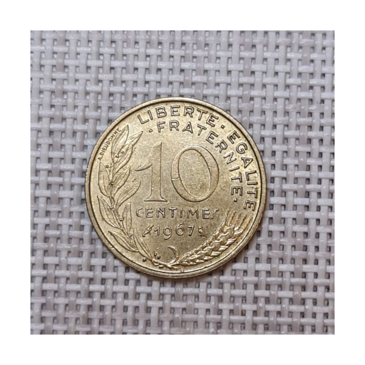 France 10 Centimes 1967 KM-929 VF