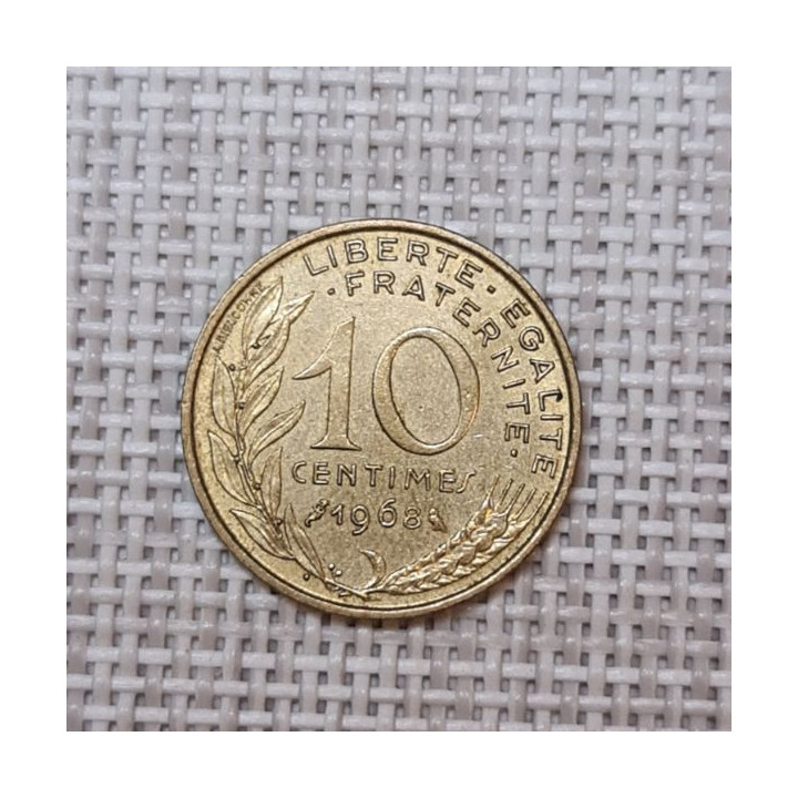 France 10 Centimes 1968 KM-929 VF