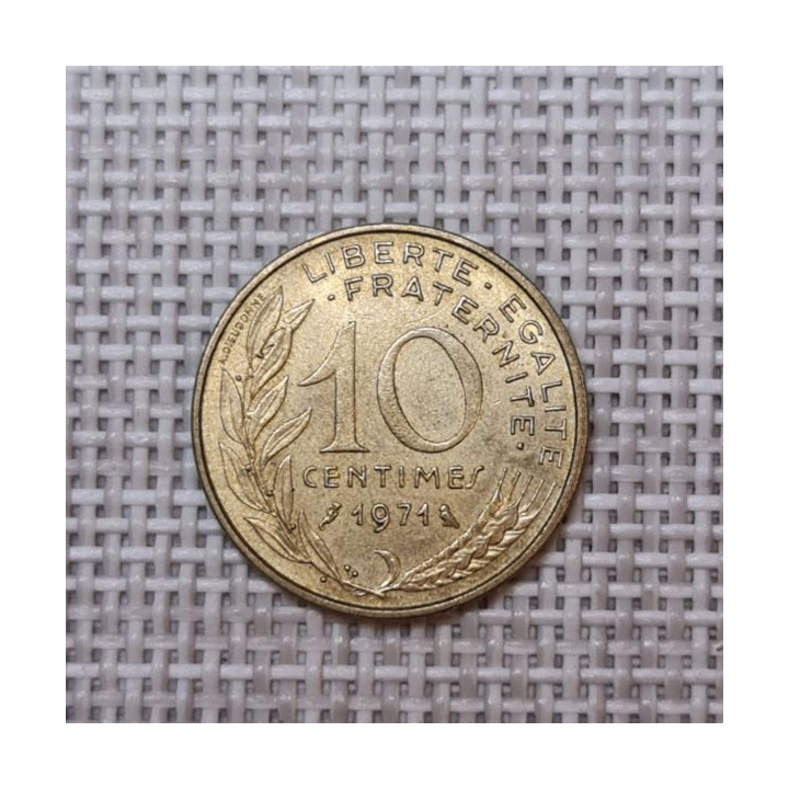 France 10 Centimes 1971 KM-929 VF