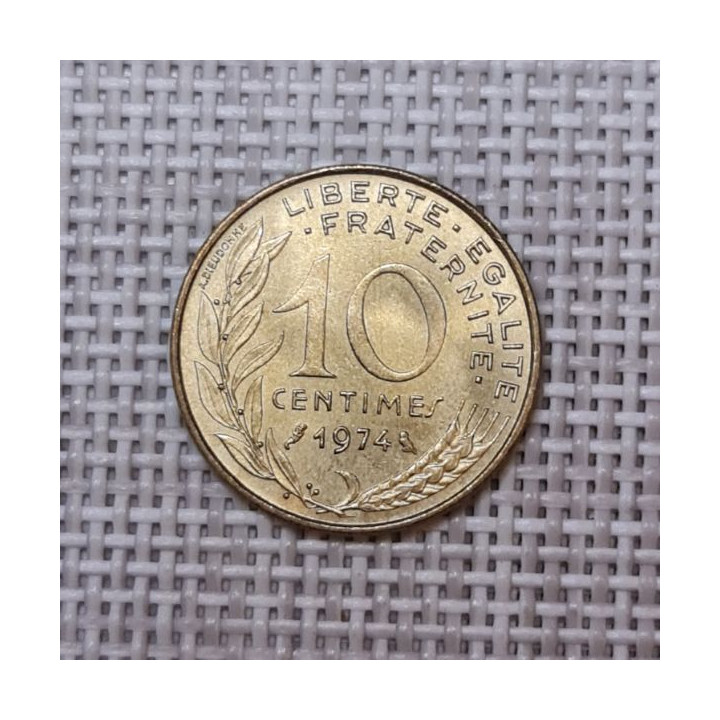 France 10 Centimes 1974 KM-929 VF