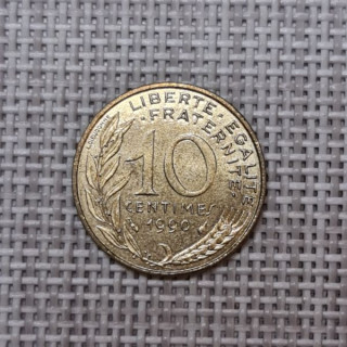 France 10 Centimes 1990 KM-929 VF