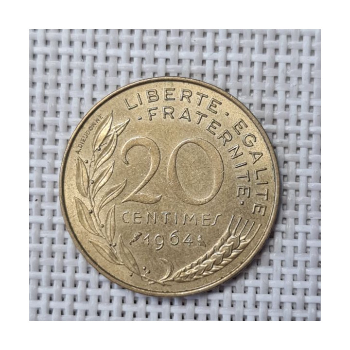 France 20 Centimes 1964 KM-930 VF
