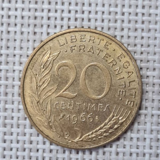 France 20 Centimes 1966 KM-930 VF