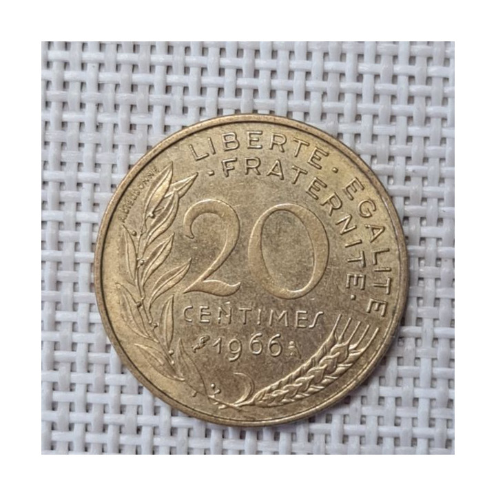 France 20 Centimes 1966 KM-930 VF