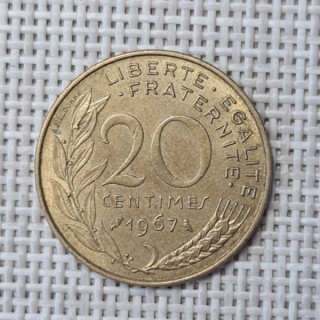 France 20 Centimes 1967 KM-930 VF