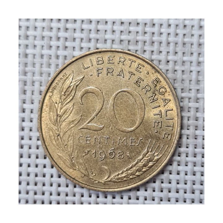 France 20 Centimes 1968 KM-930 VF