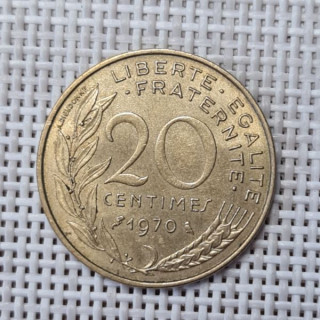 France 20 Centimes 1970 KM-930 VF