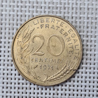 France 20 Centimes 1971 KM-930 VF