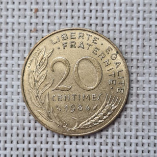 France 20 Centimes 1984 KM-930 VF